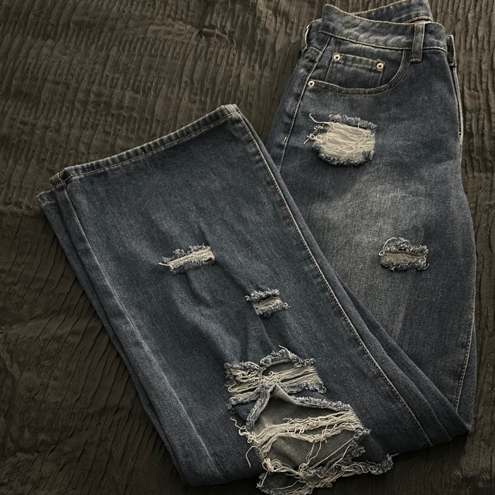 Distressed Blue Jeans - Picture 3 of 3